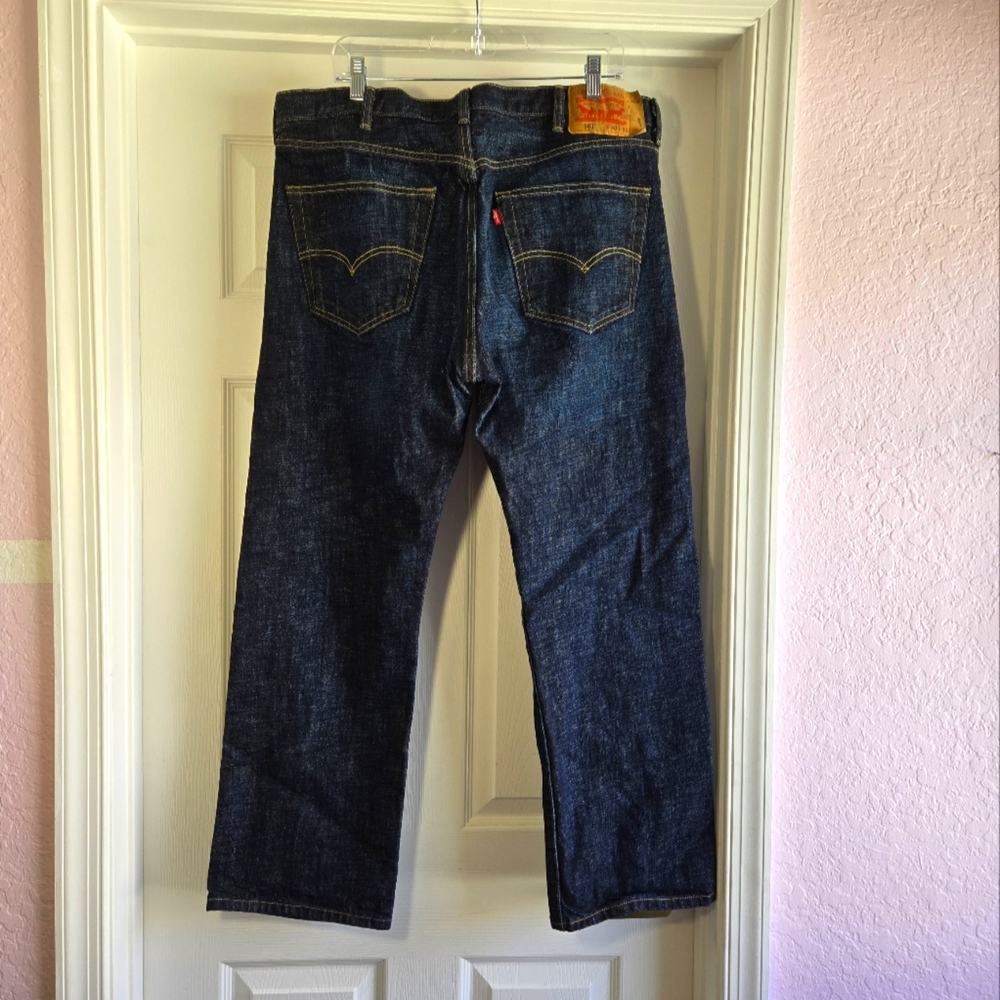 Levi's 501 Jeans Mens Size 40x30 Straight Leg Button‎ Fly Dark Wash Denim